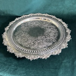 Crown Silver Company Lazy Susan Platter with Hallmark Antique/Vintage - Picture 1 of 14