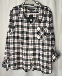 Tommy Hilfiger Womens Heritage Roll-Tab Blue Red White Plaid Shirt Size XL NWT - Picture 1 of 5