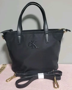 Calvin Klein Lina Schwarz Nylon Tote Damentasche Handtasche Geldbeutel Crossbody - Bild 1 von 11
