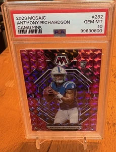 2023 Panini Mosaic Anthony Richardson Indianapolis Colts Pink Camo #282 RC PSA10 - Bild 1 von 3