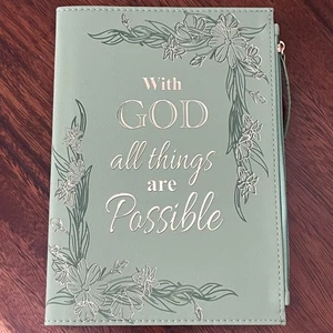 Christian Journal With Lock Motivational Quote:With God All Things Are Possible - Picture 1 of 4