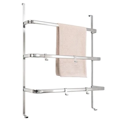 bremermann Tür-Hängeregal, Tür-Handtuchhalter mit 4 praktischen Haken, verchromt - Bild 1 von 4