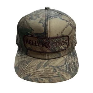 Vintage Kelly Tires Camo Trucker Hat K Products Snapback Hunter Camouflage Cap - Bild 1 von 6