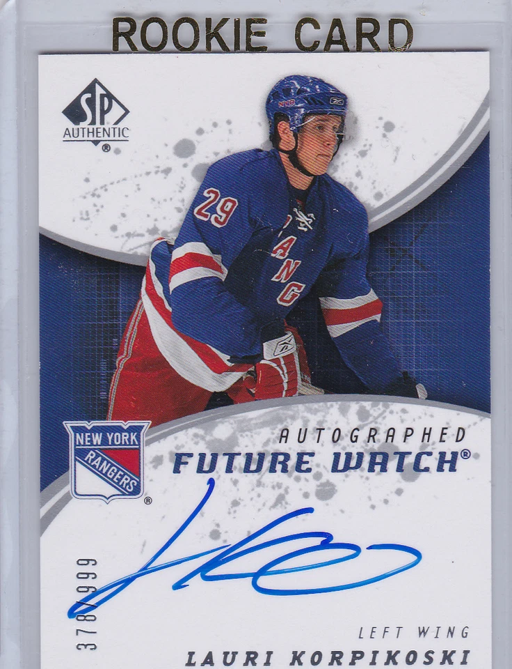 2008-09 SP AUTHENTIC LAURI KORPIKOSKI AUTOGRAPH FUTURE WATCH ROOKIE RC /999 240 - Image 1 of 1