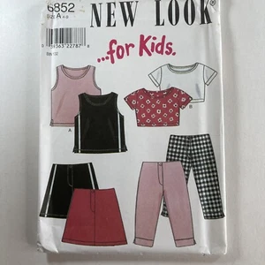 NewLook 6852 Girls Top Vest Capri Trousers Short Skirt Child New Uncut Pattern - Picture 1 of 12