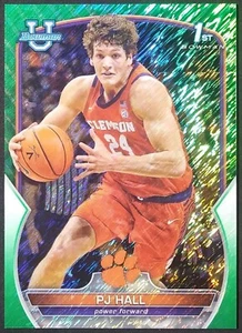 2022-23 Bowman University Chrome 1st Rookies /99 rifrattore verde #19 PJ Hall RC - Foto 1 di 23