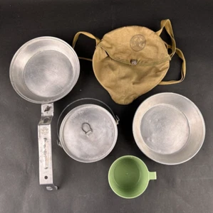 Vintage Boy Scouts of America Regal Mess Cooking Camping Set with Canvas Bag - Picture 1 of 24