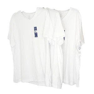 Camisetas Blancas Cuello en V Talla 3XL Lote de 3 Algodón Absorbente de Humedad Mezcla de Poli NUEVAS - Imagen 1 de 7