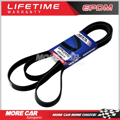 EPDM Serpentine Belt for Chevrolet Ford GMC Hyundai Jeep Kia Lincoln 6PK2480 - Image 1 of 4