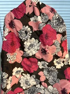 Vera Bradley Mocha Rouge Throw Blanket Pink Brown Floral Flowers Soft Bed Couch - Picture 1 of 3