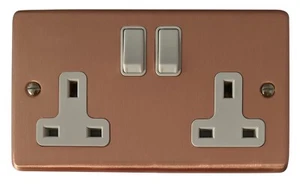 G&H CRG10W Placa estándar Oro rosa 2 Gang Doble 13A enchufe conmutado - Imagen 1 de 1