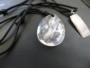 J.JILL GLASS TEARDRP FROZEN ICE PENDANT NECKLACE SLIDE ADJUST - Picture 1 of 1