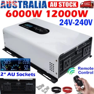 6000W 12000W Pure Sine Wave Inverter Solar Off Grid 24V to 240V Remote AU Plug - Picture 1 of 18