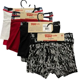 Levis Boys Boxer Briefs Size 6-16 Black Gray Red Soft & Stretch Underwear 2 Pack - Picture 1 of 15