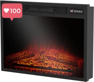 Yopower Electric Fireplace Insert, 900W/1800W Recessed/ Mounted, Heater w/ Timer - Picture 1 of 12