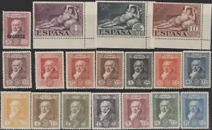 Spanien 1930 Goya Hundertjahrfeier Satz (17 Werte) + OVPT, postfrisch MNH - Bild 1 von 2