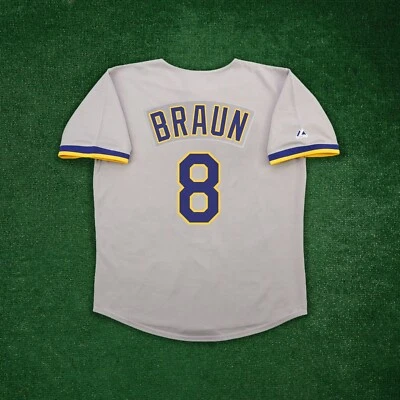 Ryan Braun 1993 Milwaukee Brewers Men's Grey Road Cooperstown Jersey - Image 1 of 4