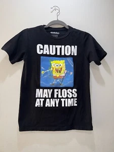 Nickelodeon t shirt kids Bob spong Black boys L (10-12) casual cotton - Picture 1 of 12