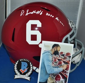 DEVONTA SMITH SIGNED SPEED FULL SIZE REPLICA HELMET ALABAMA HEISMAN 2020 BECKETT - Picture 1 of 8