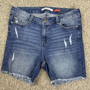Celebrity Pink Shorts Womens 14 Blue Denim The Rebel High Rise Frayed Cut Off - Picture 1 of 11