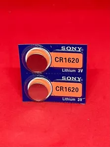 Genuine Sony CR 1620 Battery 3V Lithium Coin cell x2 UK SUPPLIER - Picture 1 of 2