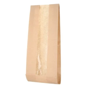 Unique Bargains Kraft Paper Bread Bags 100pcs – Oil-Proof, Window, DIY Friendly - Picture 1 of 6