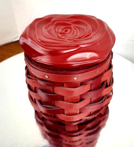 Longaberger 2014 Sweetheart Mini Rosebud Ceramic Top Liner Protector Basket Rare Cover