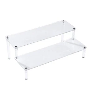Acrylic Clear 2-Tier Riser Display Shelf for Figures Desserts Holder Collecti... - Picture 1 of 7