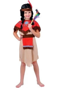 Kind INDIANER MÄDCHEN Kostüm Mädchen Outfit Buch Woche Alter 3-10 - Bild 1 von 2