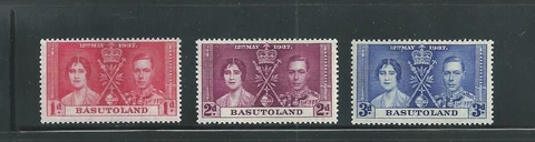 Basutoland Scott # 15-17 MNH King George VI Coronation 1937 Cover