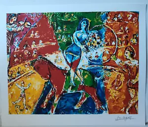 MARC CHAGALL DRUCK ZIRKUS PFERD UND REITER TELLER SIGNIERT 27x22 - Bild 1 von 4