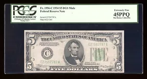 DBR 1934 $5 FRN DGS Mule Philadelphia Fr. 1956-Cdgsm PCGS 45 PPQ Ser C27587787A - Picture 1 of 2