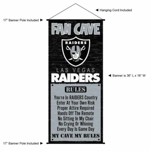 Las Vegas Raiders Game Room Man Cave Banner - Picture 1 of 3