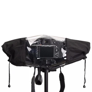 Black Nylon Rain Cover Rain Sleeve Protector Sheld For Canon Nikon DSLR Camera - Picture 1 of 10
