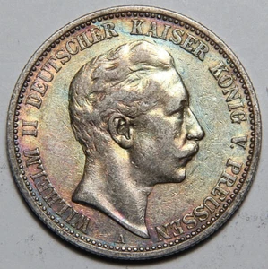 1904 German States Prussia 2 Marks Nice Toning -2893- - Picture 1 of 2