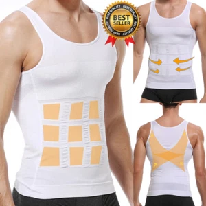 Men Slim Shaper Body Vest Chest Belly Waist For Man Boobs Moobs Compression Tops - Picture 1 of 27