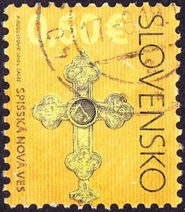 Slovakia Stamp Scott # 587 Used with Town Cancel - 60c Cross Architectural Issue - Picture 1 of 1