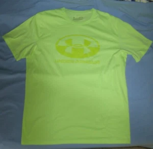 Under Armour Heatgear Loose Kiwi Green Short Sleeve Shirt Top Poly Men's XL EUC - Picture 1 of 8