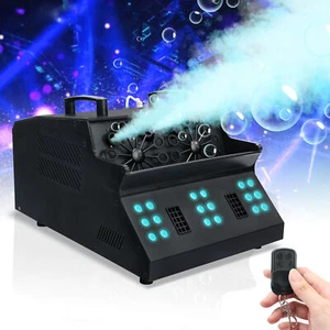 3000W Smoke Fog Bubble Machine RGB LED Light DMX Stage DJ Fogger Bubble Blower - Picture 1 of 11