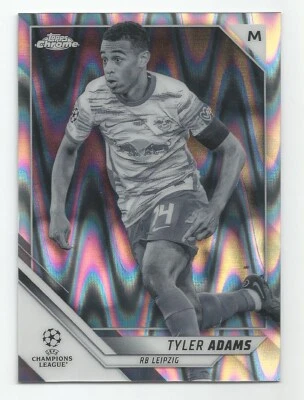 2021-22 Topps Chrome UEFA Tyler Adams Black White Ray Wave Refractor RB LEIPZIG - Image 1 of 2