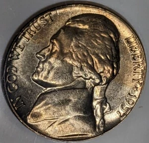 1957 - Jefferson Nickel - NGC - MS64 - 5FS - Full Steps - Toning  - Picture 1 of 6