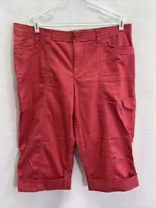 Gloria Vanderbilt Gr.16 lachsfarbene Baumwoll Caprihose Taschen Bündchen Gummibund - Bild 1 von 11