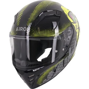 Airoh Connor Gamer Black Yellow Motorcycle Helmet Full Face Crash Lid GhostBikes - Picture 1 of 30