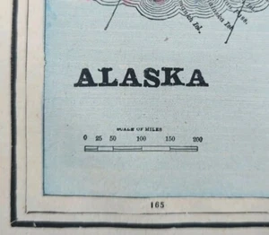 Vintage 1895 ALASKA Map 14"x11" Old Antique Original KODIAK ISLAND JUNEAU AK - Picture 1 of 5