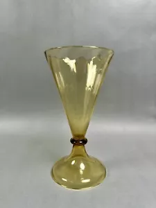 Rare Antique Frederick Carder Yellow Steuben Goblet Signed - Picture 1 of 9