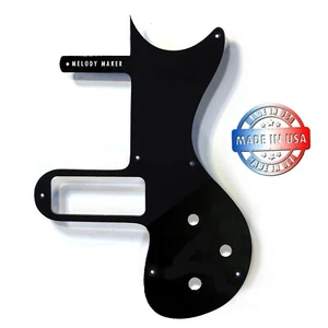 New Black Gloss Pickguard for 1963-1965 Gibson Melody Maker P90 MOD w/Decal - Picture 1 of 6
