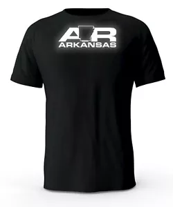T-shirt nera Arkansas AR State logo riflettente - Foto 1 di 3