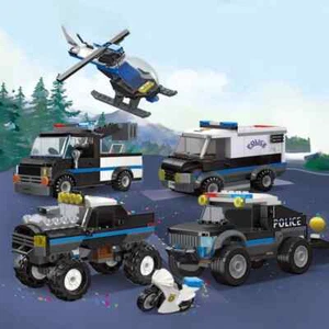 SWAT Patrol SUV Car Helicopter Bricks City Police Rescue Series Building Blocks - Picture 1 of 10