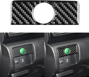 Black Real Carbon Fiber Dash ECON Button Panel Trim Cover Fits 13-17 Accord - Picture 1 of 7