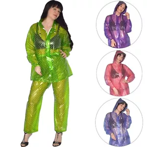 gummig weicher VINYL REGENANZUG mit HOSE + JACKE* M * Regencape* Plastik PVC - Bild 1 von 33